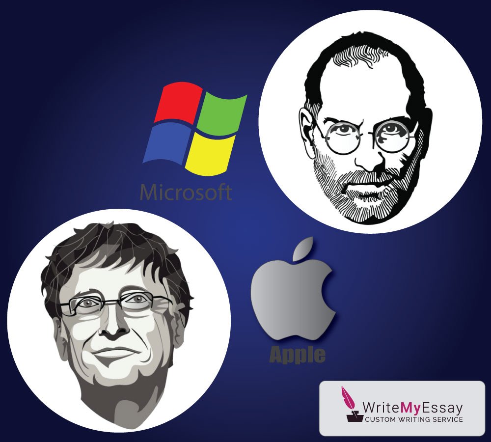 bill gates vs steve jobs drawing